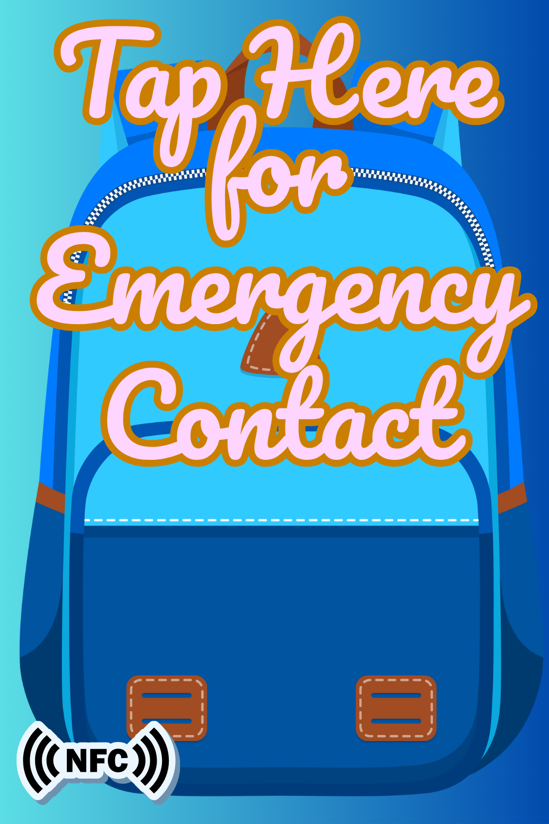 NFC Emergency Contact Keychain for Kids – Custom Name & Medical Info