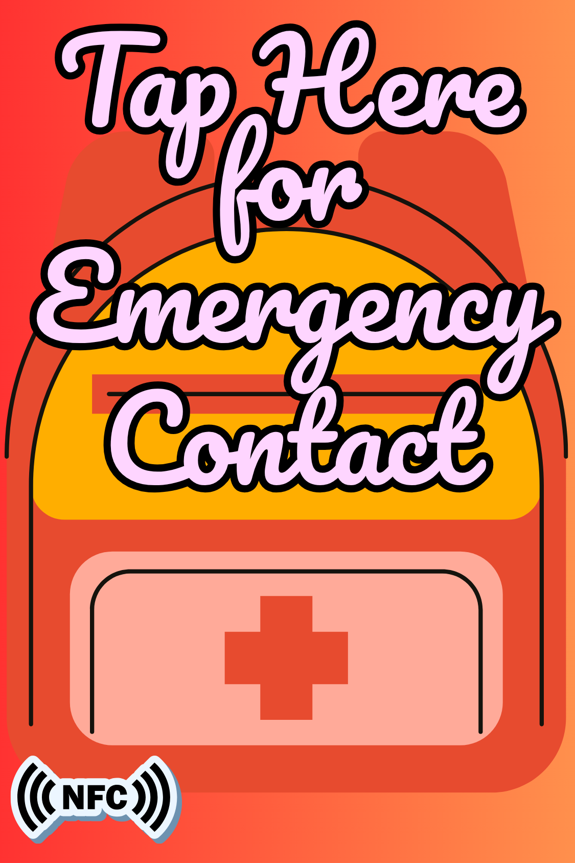 NFC Emergency Contact Keychain for Kids – Custom Name & Medical Info